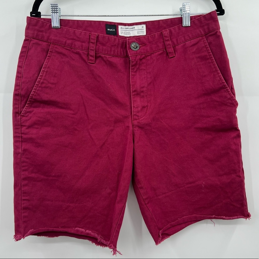 RVCA All Time Chino Shorts Raw Edge Distressed Sz 31